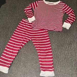 Carter's Red burgundy and White Striped Pajama Set